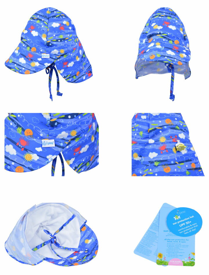 IPLAY アイプレイ /Flap Sun Protection Hat　797150 797153 uv 日よけ 赤ちゃん ベビー uv 夏 日よけ 紫外線防止 日焼け防止 ジュニア 学校 リゾート 男の子 女の子 海 プール 水遊び おしゃれ お洒落 かわいい