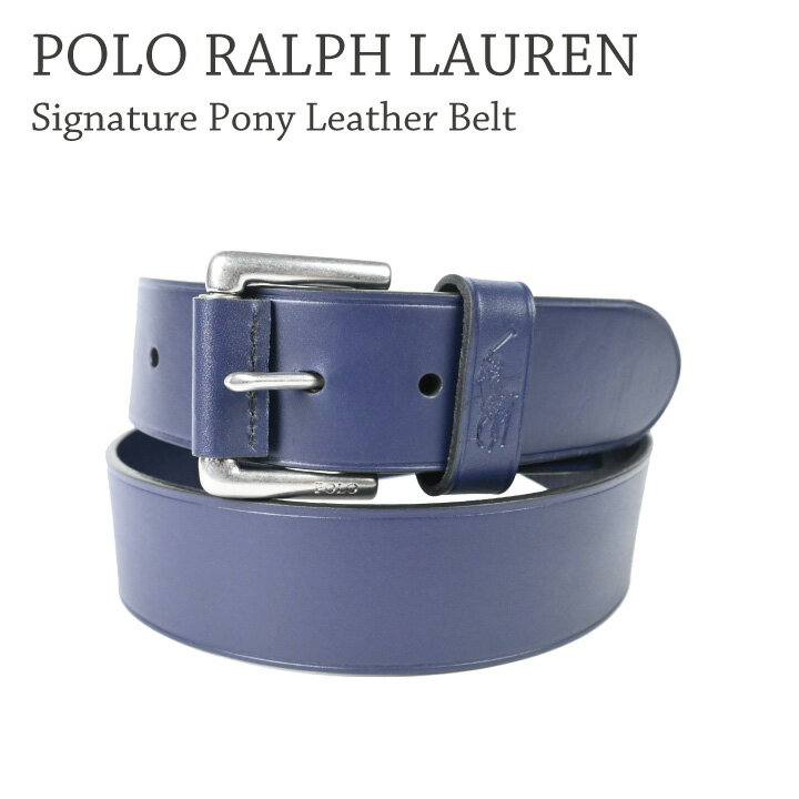 ラルフローレン ベルト（メンズ） 【●5/20限定！ポイント最大5倍付与！】POLO RALPH LAUREN ラルフローレン Signature Pony Leather Belt 405845449 牛革 レザーベルト メンズ ネイビープレゼント