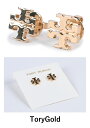 トリーバーチ ToryBurch KIRA STUD EARRING #17843 ピアス ダブルロゴ メタルカラー キャッチ式 2