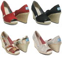 【5%還元!】TOMS shoes　トムズ シューズCanvas Womens Wedgesキャンバス　ウーマン ウェッジ サンダル　レディース　 靴 ソルドス エスパドリーユ メンズ レディーススリッポン フラットシューズ サンダル