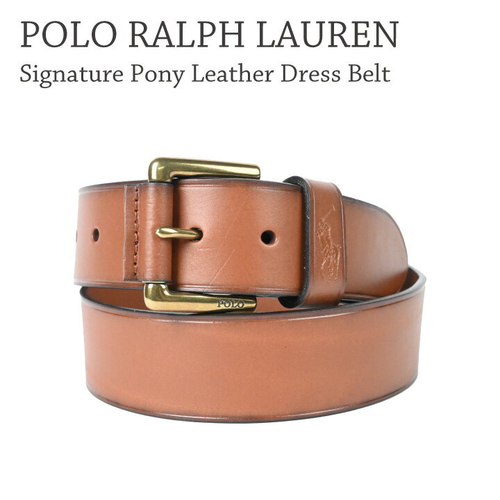 ラルフローレン ベルト（メンズ） 【●6/5限定！ポイント最大5倍付与！】POLO RALPH LAUREN ラルフローレン Signature Pony Leather Dress Belt 405820098 牛革 レザーベルト メンズ ブラウン プレゼント 【due】