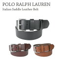 ラルフローレン ベルト（メンズ） POLO RALPH LAUREN ラルフローレン Italian Saddle Leather Belt 405899989 牛革 レザーベルト メンズ タン ブラウン ブラック プレゼント 【due】