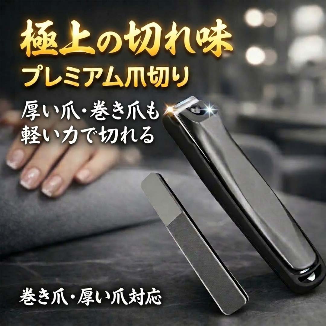 爪切り ステンレス つめきり ニッパー 巻き爪 厚い爪 硬い爪対応 高級つめきり アーチ刃 飛び散り防止 足用 手用 ヤスリ付き ケース付き 爪やすり ネイルケア 爪ケア