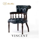 VINCENT ヴィンセントシリーズ キャプテンチェア デスクチェア アームチェア オフィスチェア 1人掛け シングル チェアー 椅子 肘掛けイス いす 英国調...