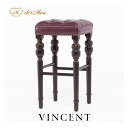 VINCENT ヴィンセントシリーズ カウンターチェア バーチェア バースツール スツール ハイスツール チェアー 椅子 イス いす 英国調 アンティーク調 クラシック かっこいい おしゃれ 輸入家具 木製 バー レストラン ラウンジ 店舗什器 合皮 PUレザー パープル 9006-B-5P95B