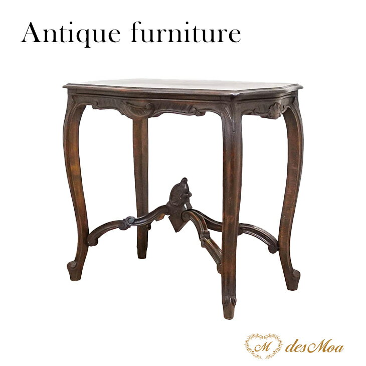 樂天商城 - フレンチアンティーク テーブル サイドテーブル ティーテーブル ロココ様式 木天板 木製 ビーチ材 1930年代 フランス フレンチ エレガント おしゃれ 高級 ヴィンテージ 店舗什器 レトロ クラシック ホテル レストラン ロビー 応接室 待合 ヨーロッパ d_64706