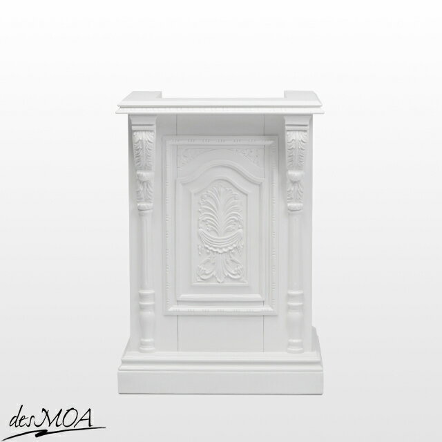 バロック アンティーク調 カウンター 0.7M幅 レジカウンター カウンターテーブル 受付台 レジ台 演説台 司会台 木製 引出し付き 収納 彫刻 レリーフ ヨーロッパ調 クラシック 重厚感 華やか 輸入家具 サロン ホテル 飲食店 服飾 講演会 店舗什器 白 ホワイト 5054-0.7MC-18