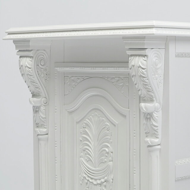 バロック アンティーク調 カウンター 0.7M幅 レジカウンター カウンターテーブル 受付台 レジ台 演説台 司会台 木製 引出し付き 収納 彫刻 レリーフ ヨーロッパ調 クラシック 重厚感 華やか 輸入家具 サロン ホテル 飲食店 服飾 講演会 店舗什器 白 ホワイト 5054-0.7MC-18