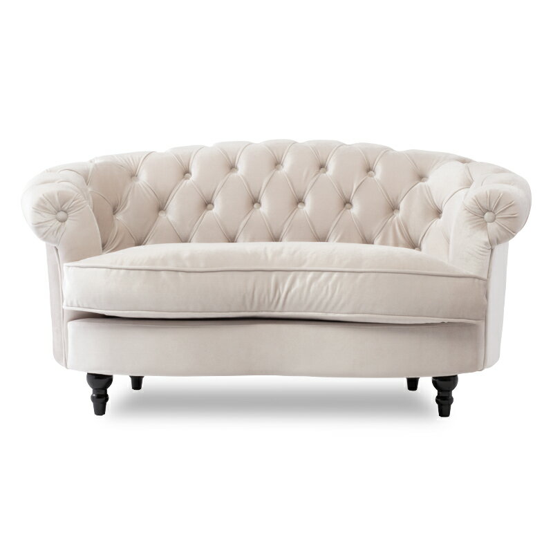 Mousofa モーソファ 2人掛けソファ 2人用 2シート ラブソファ アンティーク調ソファー フレンチスタイル 店舗什器 撮影什器 ショップ サロン 美容室 ホテル ブライダル 応接室 寝室 リビング ディスプレイ おしゃれ かわいい 姫 プリンセス 布地 ベージュベルベット NM2F220K [2]