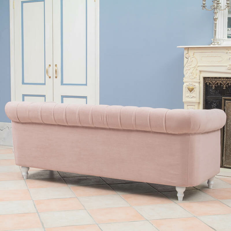 VINCENT ヴィンセントシリーズ 英国調 3人掛けソファ 3シート トリプル コンパクト アンティーク調 レトロ クラシカル おしゃれ かっこいい かわいい マリン 店舗什器 撮影什器 書斎 ディスプレイ レストラン ホテル サロン 輸入家具 布地 シャーベットピンク VC3F237W 3人掛けソファ VINCENT シャーベットピンク 英国アンティーク調