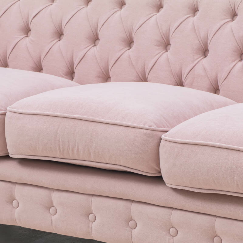 VINCENT ヴィンセントシリーズ 英国調 3人掛けソファ 3シート トリプル コンパクト アンティーク調 レトロ クラシカル おしゃれ かっこいい かわいい マリン 店舗什器 撮影什器 書斎 ディスプレイ レストラン ホテル サロン 輸入家具 布地 シャーベットピンク VC3F237W 3人掛けソファ VINCENT シャーベットピンク 英国アンティーク調