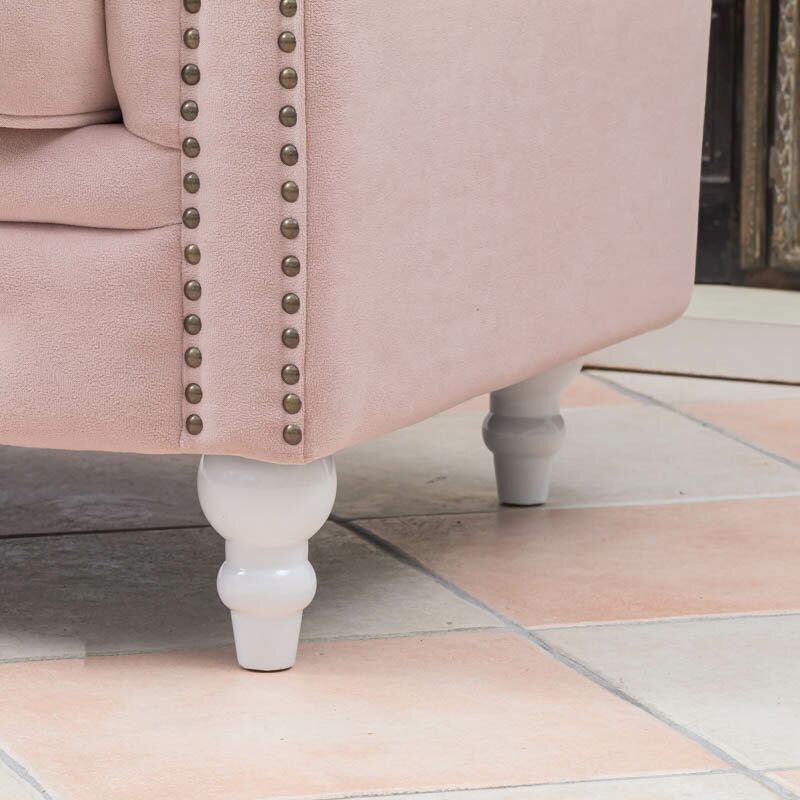 VINCENT ヴィンセントシリーズ 英国調 3人掛けソファ 3シート トリプル コンパクト アンティーク調 レトロ クラシカル おしゃれ かっこいい かわいい マリン 店舗什器 撮影什器 書斎 ディスプレイ レストラン ホテル サロン 輸入家具 布地 シャーベットピンク VC3F237W 3人掛けソファ VINCENT シャーベットピンク 英国アンティーク調