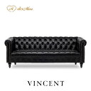VINCENT ヴィンセントシリーズ 英国調 3人掛けソファ トリプル コンパクト アンティーク調 レトロ クラシカル おしゃれ かっこいい 店舗什器 撮影什器...