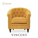 VINCENT ヴィンセントシリーズ ラウンジソファ 1人掛けソファ シングルソファー 1人用 コンパクト 英国アンティーク調 レトロ クラシカル おしゃれ か...