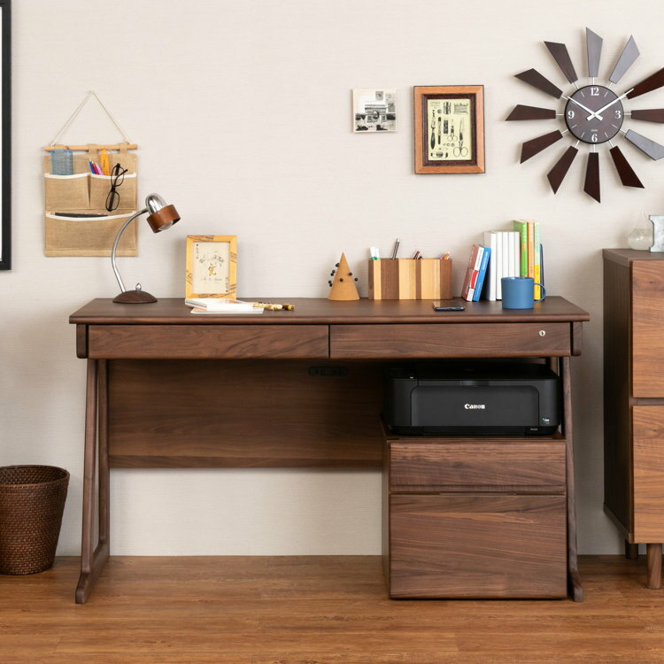 学習机セット 学習デスク 椅子 おしゃれ 木製 フリンク デスク 130cm + プリンターカート 45cm 2点セット テレワーク 在宅 PCデスク 引き出し シンプル 勉強机 【SET】FRINK 130 DESK+PRINTER CART 2SET