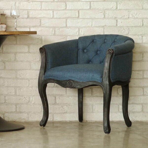 SECCO CHAIR ネイビー 藍色 一人掛け ソファ チェア サイドチェア 肘掛け 背もたれ リビング ダイニン..