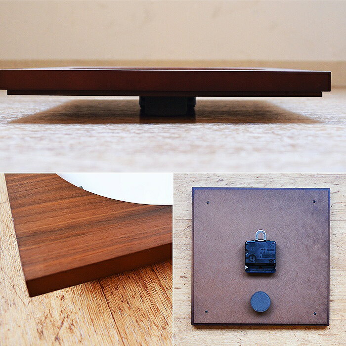 【レビュー特典あり】 掛け時計 電波時計 クロック アナログ スイープムーブメント ナチュラル シンプル ウォールナット v-085 618-00031