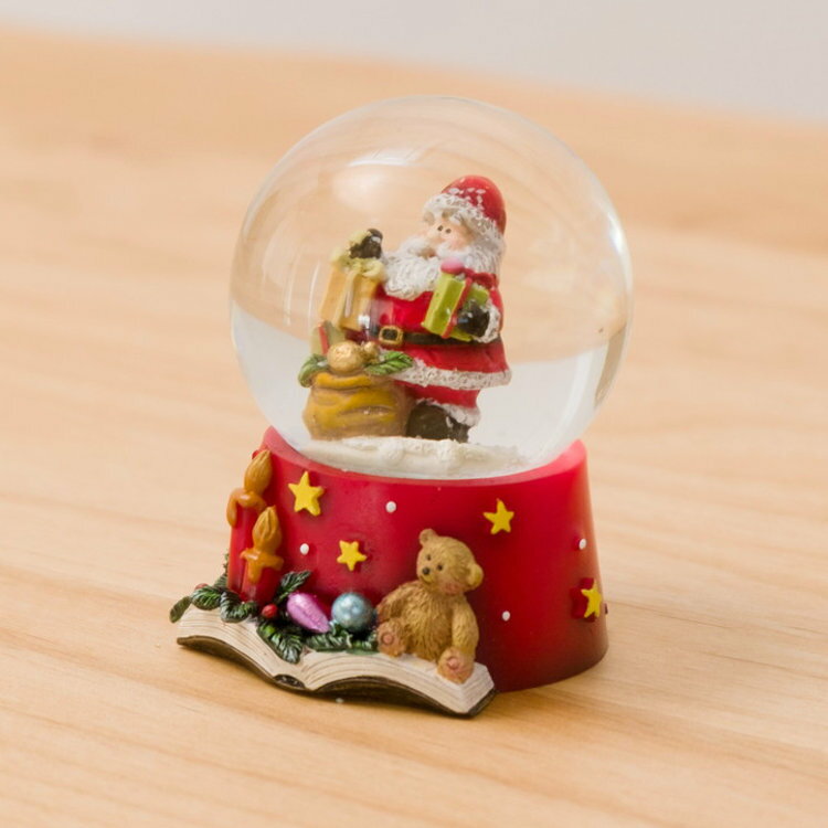 【アウトレット】スノードーム サンタ 熊 かわいい 赤 Xmas クリスマス 雪 ガラス 雑貨 オブジェ 飾り プレゼント サンタスノードームQE39075