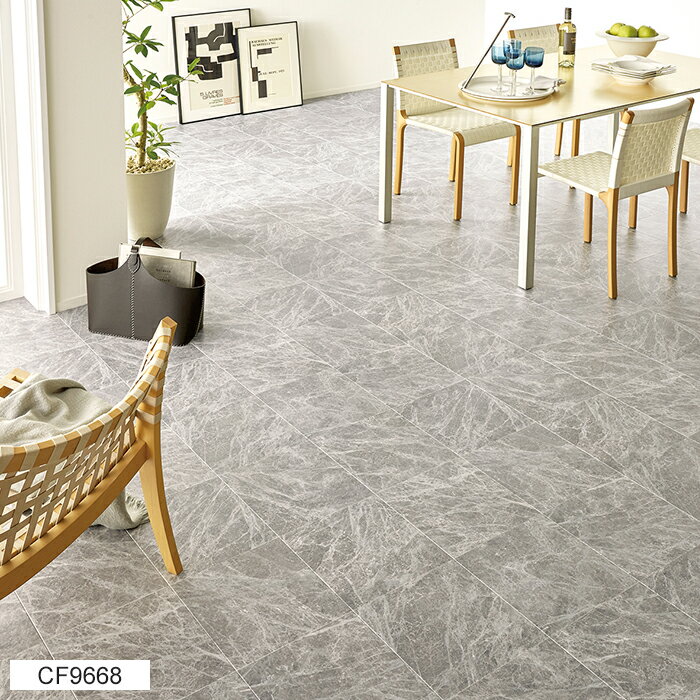 東リ クッションフロア (R) 生地サンプル グレーマーブル CF9668