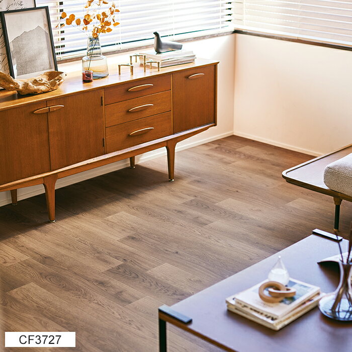 東リ クッションフロア (R) 土足対応 生地サンプル ミッドナイトオーク CF3726〜CF3727