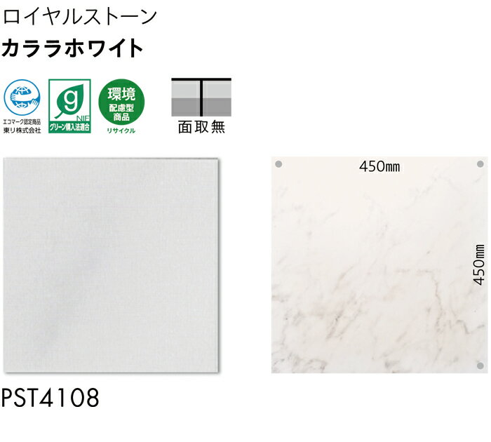 ビニル床タイル 東リ Pタイル ロイヤルストーン カララホワイト (R) PST4108 生地サンプル 引っ越し 新生活