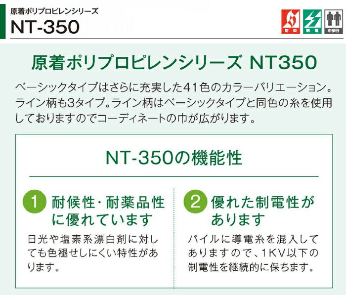 生地サンプル サンゲツ タイルカーペット NT-350S ライン (R)