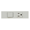 神保電器 KAG-2524 NKシリーズ家具・機器用3路スイッチ+接地コンセントセット(PW色)