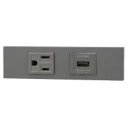 神保電器 KAG-2612 NKシリーズ家具・機器用接地コンセント+USBコンセント(Type-A)セット(SG色)