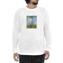 【長袖 アートTシャツ】モネ Tシャツ クロード・モネ 散歩、日傘をさす女性 ライフ イズ アート 長袖 ロングスリーブ ロンT メンズ レディース 大きいサイズ ビックサイズ ホワイト 白 おしゃれ アート 絵画 名画 ティーシャツ S M L xxl ブランド 美術 父の日