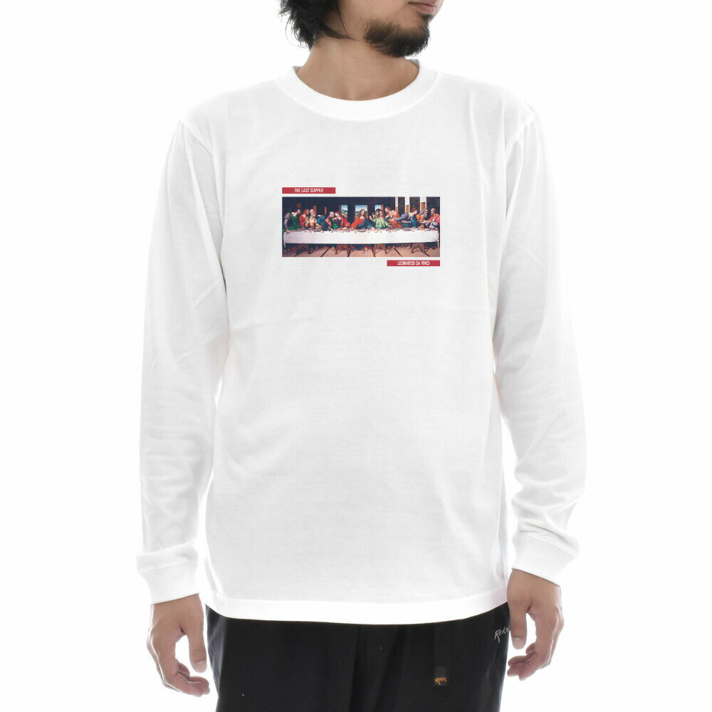 Rakuten - 【長袖 アートTシャツ】最後の晩餐 Tシャツ ビビッド レオナルドダヴィンチ レオナルド・ダ・ヴィンチ ライフ イズ アート 長袖 ロングスリーブ ロンT メンズ レディース 大きいサイズ ビックサイズ おしゃれ 絵画 名画 ティーシャツ ホワイト 白 ブランド 美術 父の日