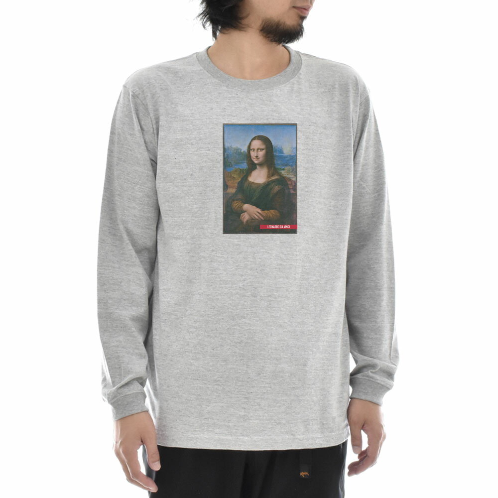 Rakuten - 【長袖 アートTシャツ】モナリザ Tシャツ カラー レオナルドダヴィンチ レオナルド・ダ・ヴィンチ ライフ イズ アート 長袖 ロングスリーブ ロンT メンズ レディース 大きいサイズ ビックサイズ アート 絵画 名画 ティーシャツ S M L XL XXL グレー 灰 ブランド 美術 父の日