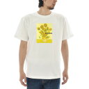 【半袖 アートTシャツ】ゴッホ Tシャツ ひまわり 向日葵 フィンセント・ファン・ゴッホ ライフ イズ アート 半袖 ショートスリーブ TEE メンズ レディース 大きいサイズ ビックサイズ おしゃれ 絵画 名画 ティーシャツ S M L XL XXL ホワイト 白 ブランド 美術 父の日