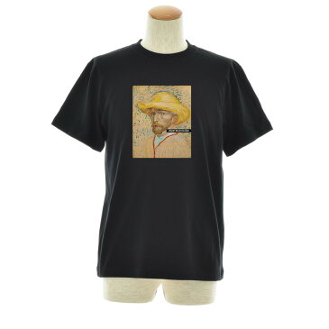 【アートTシャツ】ゴッホ Tシャツ 麦わら帽子を被った自画像 1887年夏 フィンセント・ファン・ゴッホ Life is ART ライフ イズ アート 半袖 ショートスリーブ TEE メンズ レディース 大きいサイズ ビック おしゃれ 絵画 名画 ティーシャツ S M L XL XXL ブラック 黒 ブランド