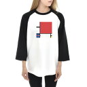 【7分袖 アートTシャツ】モンドリアン Tシャツ ピエト・モンドリアン コンポジション ライフ イズ アート 7分袖 ラグランスリーブ メンズ レディース 大きいサイズ ビックサイズ ベースボール おしゃれ アート 絵画 名画 ティーシャツ S M L XL ブランド 美術 父の日