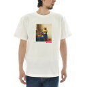 【半袖 アートTシャツ】ヨハネス・フェルメール Tシャツ 牛乳を注ぐ女 ライフ イズ アート 半袖 ショートスリーブ メンズ レディース 大きいサイズ ビックサイズ おしゃれ 絵画 名画 ティーシャツ S M L XL XXL XXXL ホワイト 白 ブランド 美術 父の日