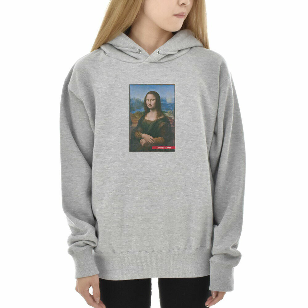 【アートパーカー】モナリザ カラー レオナルドダヴィンチ レオナルド・ダ・ヴィンチ Life is ART ライフ イズ アート 長袖 パーカ メンズ レディース 大きいサイズ ビック おしゃれ アート 絵画 名画 ティーシャツ S M L XL XXL XXXL グレー 灰 ブランド 美術 父の日
