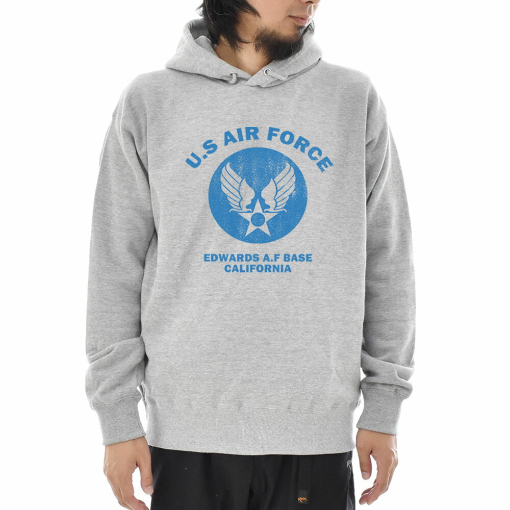 エアフォース AIR FORCE パーカー パーカ U.S AIR FORCE BASE 長袖 プルオーバー スウェット フーディー トップス メンズ レディース ブランド US エアーフォース ミリタリー 軍隊 USA アメカジ 世田谷ベース 大きいサイズ ビッグサイズ グレー 3L 4L JUST ジャスト