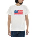 星条旗 シャツ ジャスト アメリカン フラッグ 半袖Tシャツ メンズ レディース アメリカ USA 国旗 合衆国旗 アメリカン ヴィンテージ カジュアル ティーシャツ 大きいサイズ ビックサイズ おしゃれ ホワイト