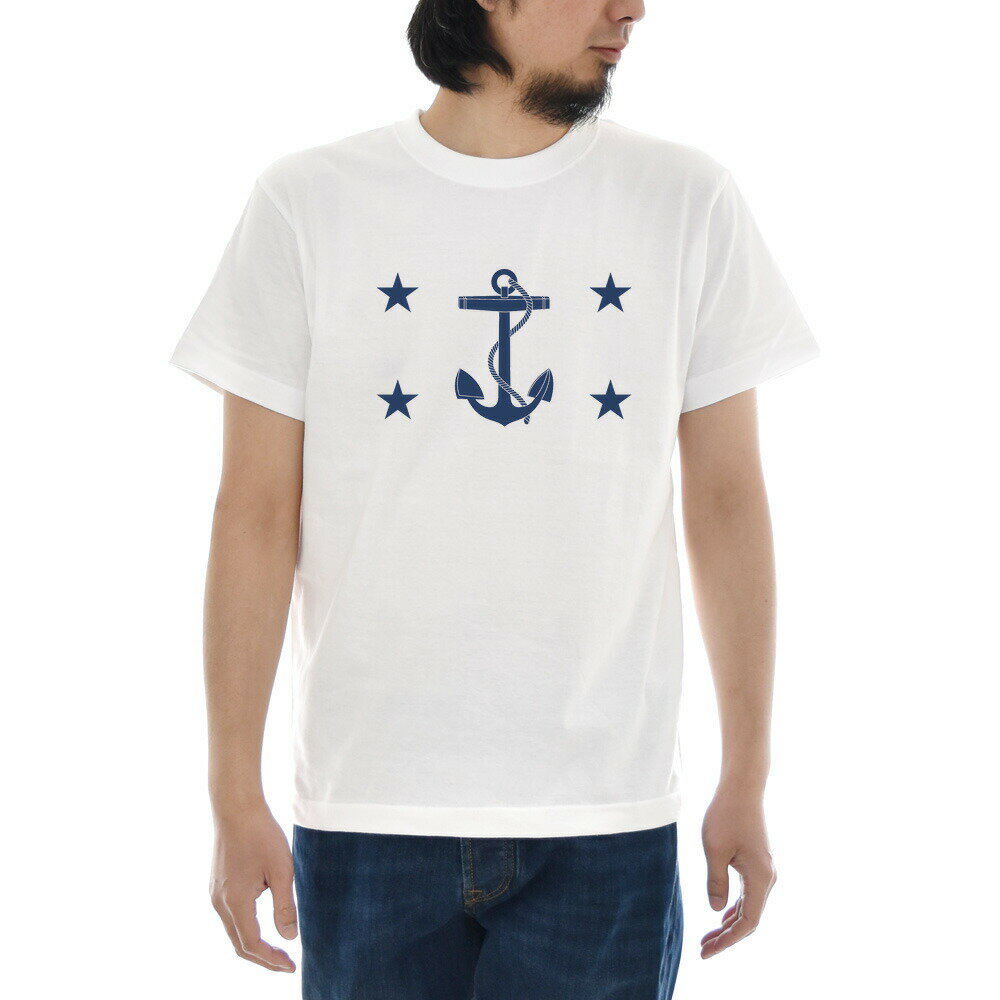 アメリカ 海軍長官旗 Tシャツ ジャスト 半袖Tシャツ メンズ レディース アメリカ USA 旗 FLAG NAVY ネイビー 海軍 ミリタリー 軍隊 イカリ 錨 星 スター ティーシャツ 大きいサイズ ビックサイズ おしゃれ ホワイト 白 S M L XL 3L 4L