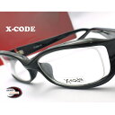 【送料無料】メガネ 度付き/度なし/伊達メガネ/pc用レンズ対応/【メガネ通販】X-Code Eyewear エアロフレーム Black 超弾力性新素材 ハーフリム眼鏡 《送料無料》【smtb-m】(4)