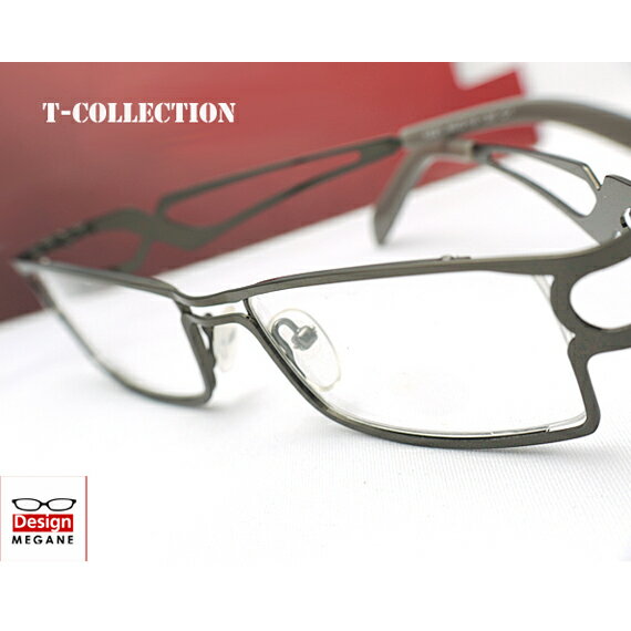 メガネ 度付き/度なし/伊達メガネ/pc用レンズ対応/T-collection Eyewear Gunmetalic メタルフレーム ナイロール 眼鏡一式 《送料無料》