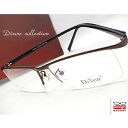 【送料無料】メガネ 度付き/度なし/伊達メガネ/pc用レンズ対応/【メガネ通販】Dixon Collection ハーフリム Brown スクエア メタル×セル...