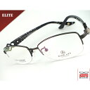 【送料無料】メガネ 度付き/度なし/伊達メガネ/pc用レンズ対応/【メガネ通販】ELITE LIFE Eyewear Black 純チタン素材 ハーフリム 眼鏡...