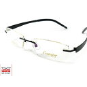 【送料無料】メガネ 度付き/度なし/伊達メガネ/pc用レンズ対応/【メガネ通販】Calletter Eyewear Black ふちなし眼鏡 チタン素材 眼鏡一...