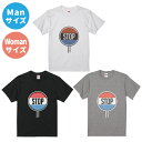 【送料無料】とまります【ManTシャツ S-XL】 バス 止まります バス停 オリジナルTシャツ オリジナルギフト 産祝い おそろい リンクコーデ STOP ボ...