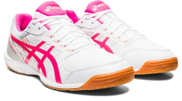 asics アシックス ATTACK HYPERBEAT 4 WHITE/PINK GLO 27 1073A056 101 | スポーツ スポーツ用品 グッズ ツール 雑貨 靴 シューズ 27センチ レディース メンズ 卓球 柔軟性 軽量 通気性 白 ホワイト 桃 ピンク