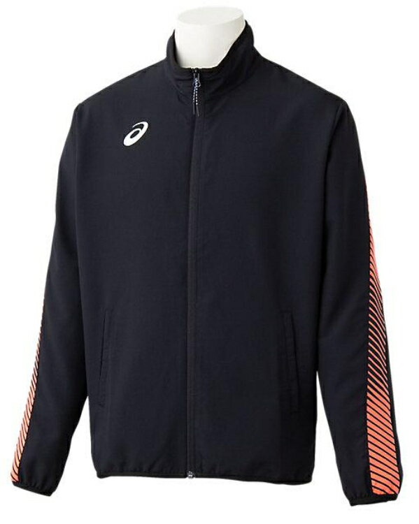 asics アシックス CROSS JACKET PERFORMANCE BLACK/FLASH CORAL 2XL 2031C001 2 | スポーツ メンズ 2XL ブラック 黒 服 衣料 衣料品ウェア トップス アウター ジャージ クロスジャケット 吸汗速乾 テープデザイン ポリエステル100%