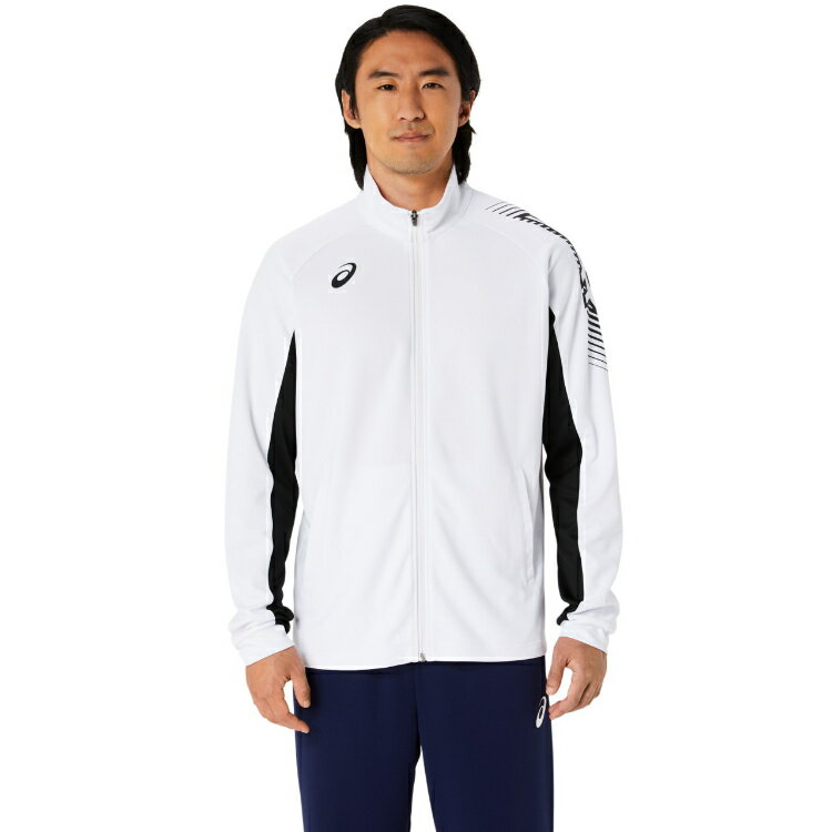 asics アシックス TEAM C DRY TRAINING JKT R ブリリアントホワイト M 2031D929 100 | スポーツ メンズ M ホワイト 白 服 衣類 衣料品ウェア ウエア アウタードライトレーニングジャケット ジャージ ジャケット 吸汗速乾 フルジップ ポリエステル