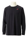 asics アシックス ES DRY ONEPOINT LS SHIRT パフォーマンスブラックXクラシックレッド M 2031E018 2 | スポーツ メンズ M ブラック 黒 レッド 赤 服 衣類 衣料品ウェア ウエア フィットネスウェア シャツ 長袖 ドライ ワンポイントロゴ 吸汗速乾