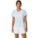 asics アシックス WOMEN COURT STRIPE SS TOP ソフトスカイ XS 2042A264 406 | スポーツ用品 スポーツ グッズ ツール アクセサリー 雑貨 小物 使いやすい テニス 衣類 レディース 女性用 XS トップス シャツ 半袖 柄 青 ブルー スカイ